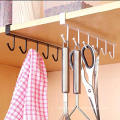 Home Black/White Iron 6 Hooks Cup Holder Hanging Bathroom Hanger Kitchen Organizer Cabinet Door Shelf Removed Storage Rack